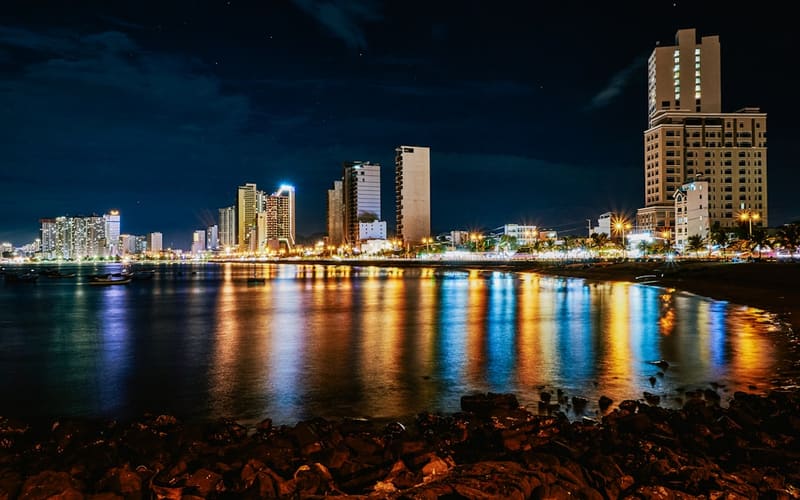 Nha Trang, Vietnam adult nightlife district at night